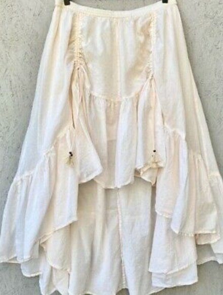 Spell Dresses & Skirts - UFT or sale NWOT Spell & Gypsy runched seashell organic cotton cream skirt XXL
